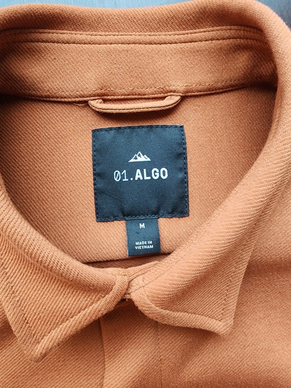 Men's Casual Button-Up Jacket in Rust Orange - Picture 3 of 10